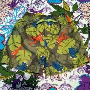 Gymboree Frog/Tropical Print Swim Trunks
